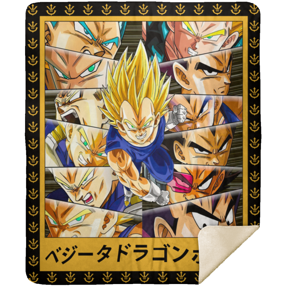 Vegeta Eyes For Fans Amine Blanket Dragon Ball Quilt Fleece Sherpa Throw Blanket - MSHM Premium Mink Sherpa Blanket 50x60