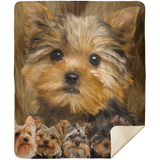 Yorkshire Terrier Blanket, Yorkie Dog Fleece, Sherpa Blanket, Yorkie 3D Blanket - MSHM Premium Mink Sherpa Blanket 50x60