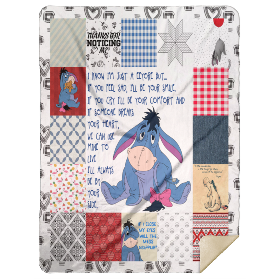 Eeyore Blanket Pooh And Friends Quilt Fleece Sherpa Throw Blanket Quilt - MSHL Premium Mink Sherpa Blanket 60x80