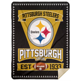Pittsburgh Steelers 04 3D Quilt Blanket Fleece Sherpa Throw Blanket Quilt - MSHL Premium Mink Sherpa Blanket 60x80