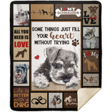 Schnauzer Dog Blanket, Schnauzer Dog Fleece, Sherpa Blanket MSHM Premium Mink Sherpa Blanket 50x60