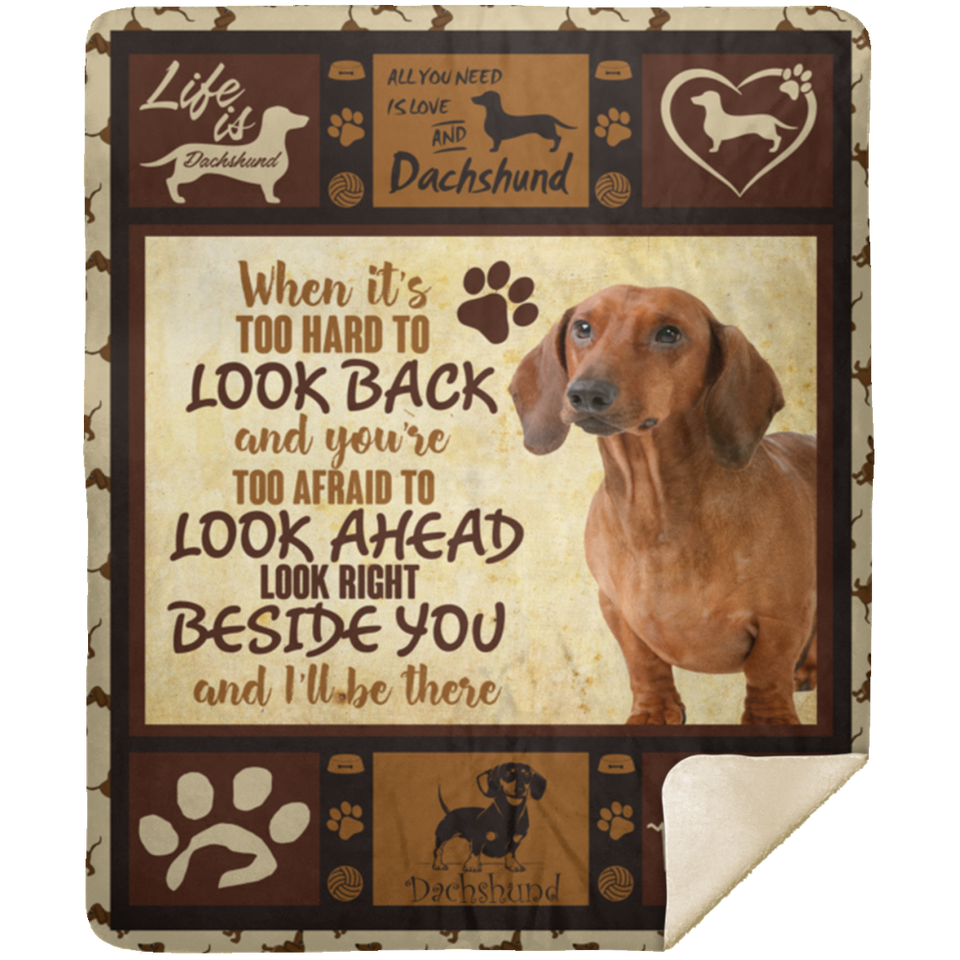 Dachshund Blanket, Dachshund Dog Fleece, Sherpa Blanket MSHM Premium Mink Sherpa Blanket 50x60