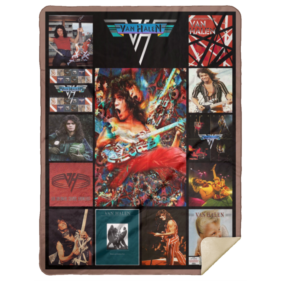 Van Halen V1 Blanket Fleece Sherpa Throw Quilt Blanket for Bedroom Sofa MSHL Premium Mink Sherpa Blanket 60x80