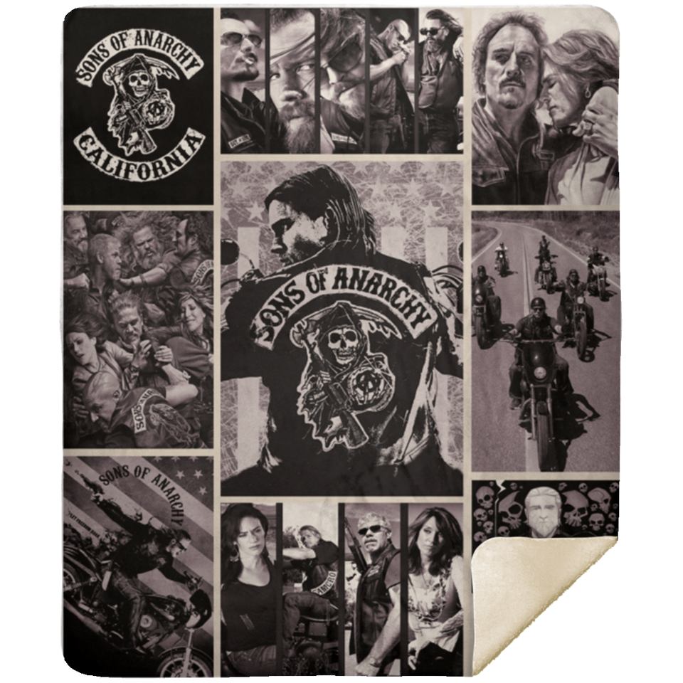 Sons Of Anarchy Blanket Sons Of Anarchy Fleece Blanket Sons of Anarchy Reaper MSHM Premium Mink Sherpa Blanket 50x60