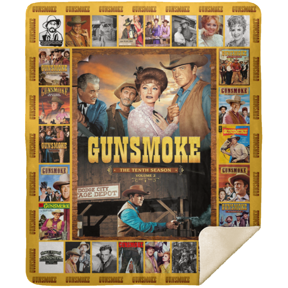 Guns-moke Blanket Quilt Supper Soft Lightweight Blanket for Bedroom Living Room Sofa, Fleece or Sherpa Blankets, Gift Ideas, Christmas Birthday - MSHM Premium Mink Sherpa Blanket 50x60
