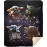 Baby Yoda Blanket, Star Wars Blanket - Cozy Plush Fleece, Sherpa Blanket (White) - MSHM Premium Mink Sherpa Blanket 50x60