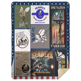 US NAVY SEABEES Blanket Army Quilt U.S. Flag Blanket Fleece Sherpa Throw Soldier - MSHL Premium Mink Sherpa Blanket 60x80