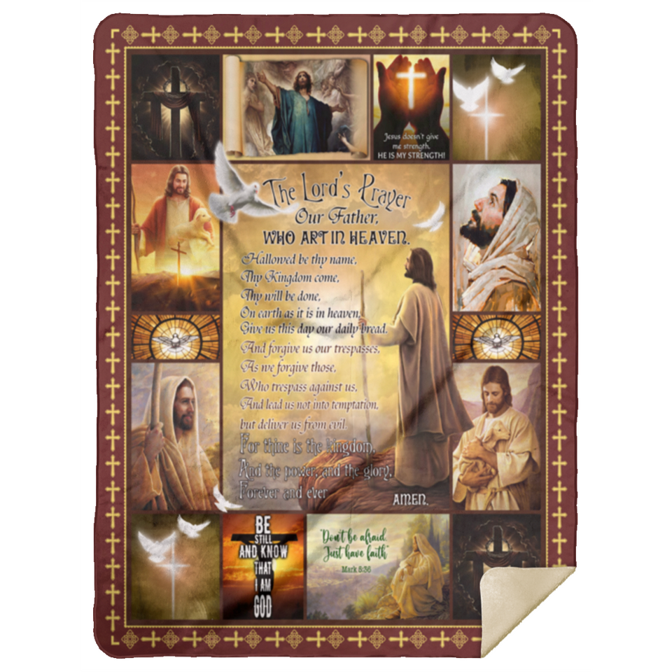 Jesus Christ Blanket, Christian Religious Faith Fleece, Sherpa Blankets, Throw Bed Blankets Soft and Warm comforters Bed Couch Living Room - MSHL Premium Mink Sherpa Blanket 60x80