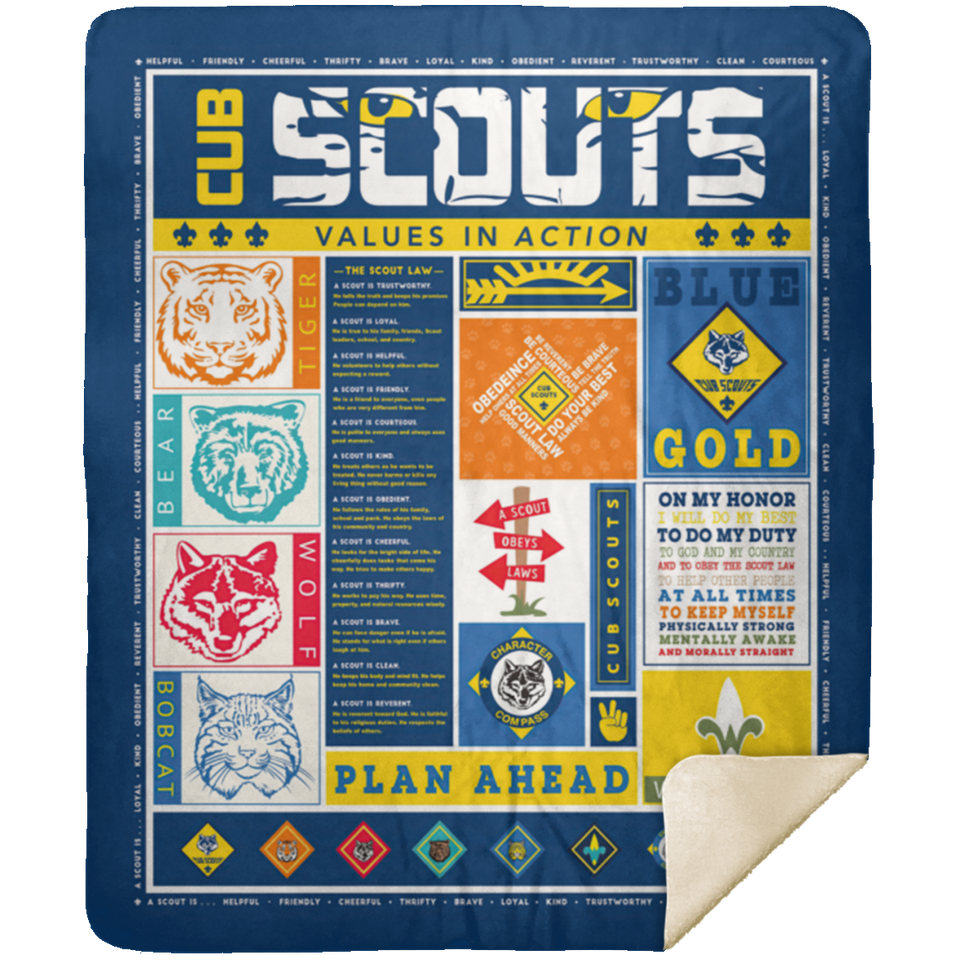 Cub Scout Blanket Blanket, Fleece or Sherpa Blankets Mother's Day, Father's Day, Christmas Birthday Present Blankets, Gift Idea - MSHM Premium Mink Sherpa Blanket 50x60