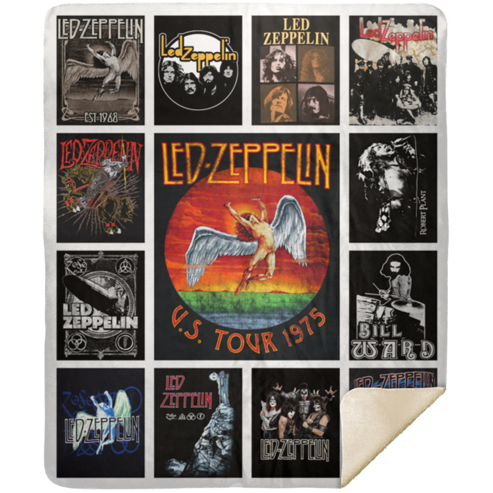 Led Zeppelin Albums Quilt Fleece Sherpa Throw Blanket for Bedroom Sofa MSHM Premium Mink Sherpa Blanket 50x60