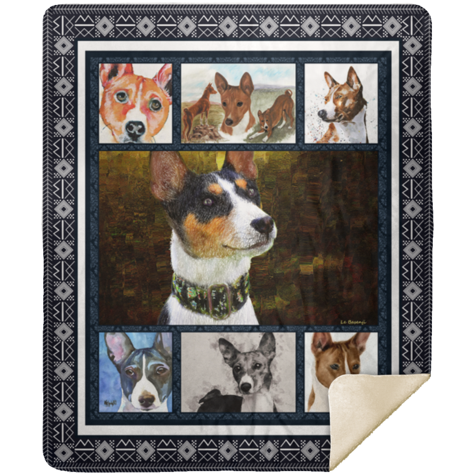 Basenji Dog Blanket Basenji Dog Lover Quilt Fleece Sherpa Blanket - MSHM Premium Mink Sherpa Blanket 50x60