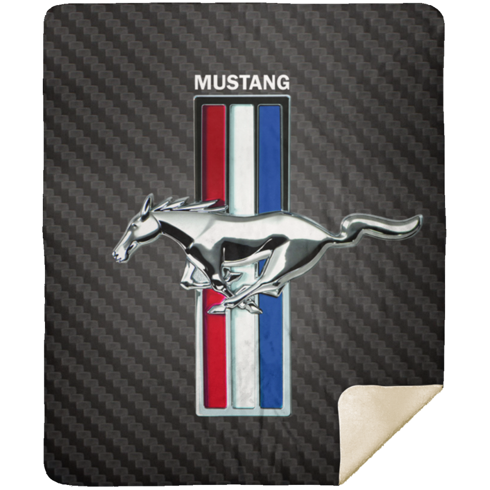 Ford Mustang Quilt Fleece Sherpa Throw Blanket for Bedroom Living Room Sofa MSHM Premium Mink Sherpa Blanket 50x60