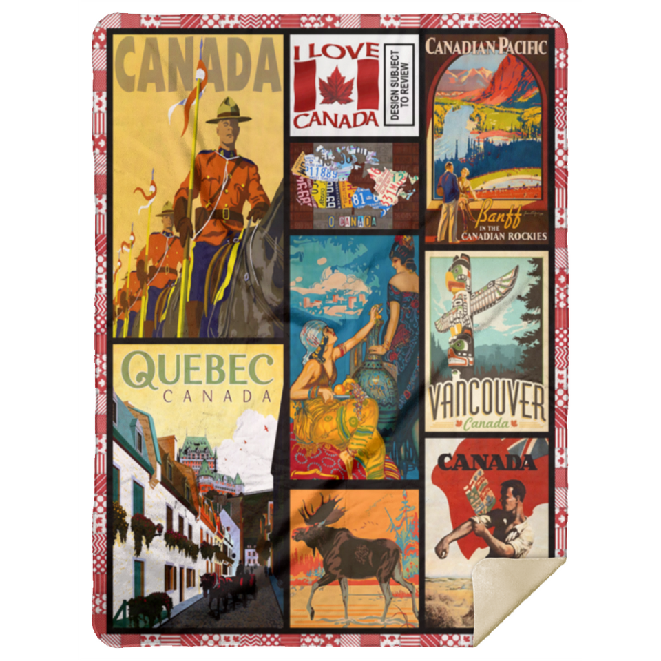 Canada Blanketm, Culture of Canada Fleece, Sherpa Blanket - MSHL Premium Mink Sherpa Blanket 60x80