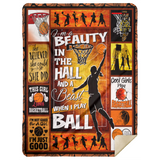 Girl Loves Basketball Blanket, Quilt, Fleece, Sherpa Blanket MSHL Premium Mink Sherpa Blanket 60x80