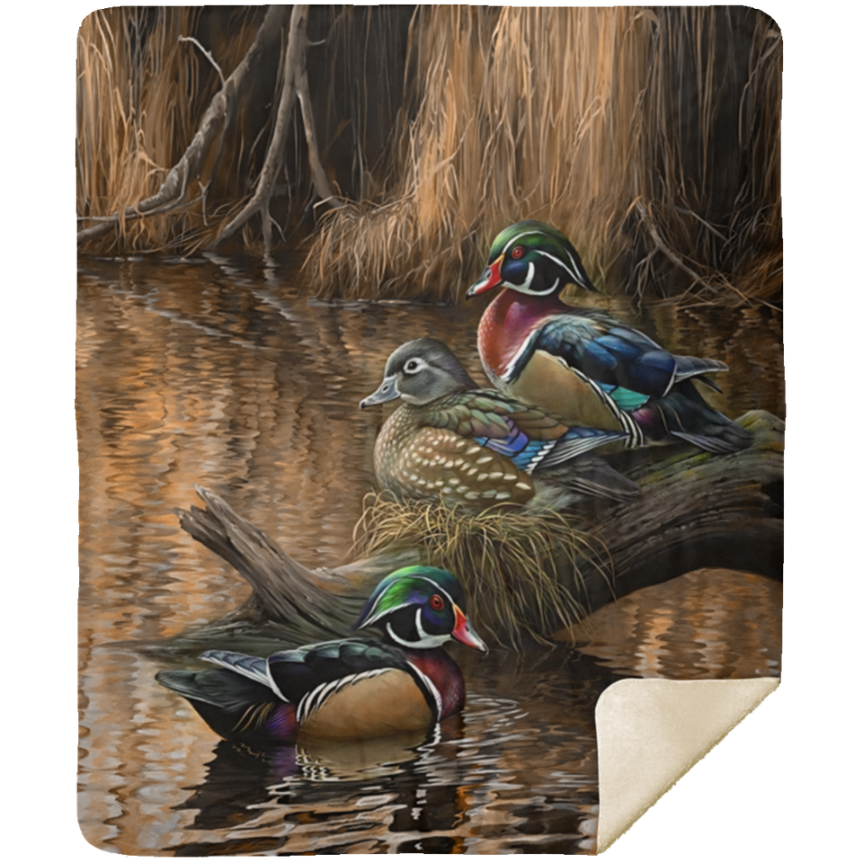 Wood Duck Blanket, Fleece or Sherpa Blankets Mother's Day, Father's Day, Birthday Present Blankets, Gift Idea Version 1 MSHM Premium Mink Sherpa Blanket 50x60