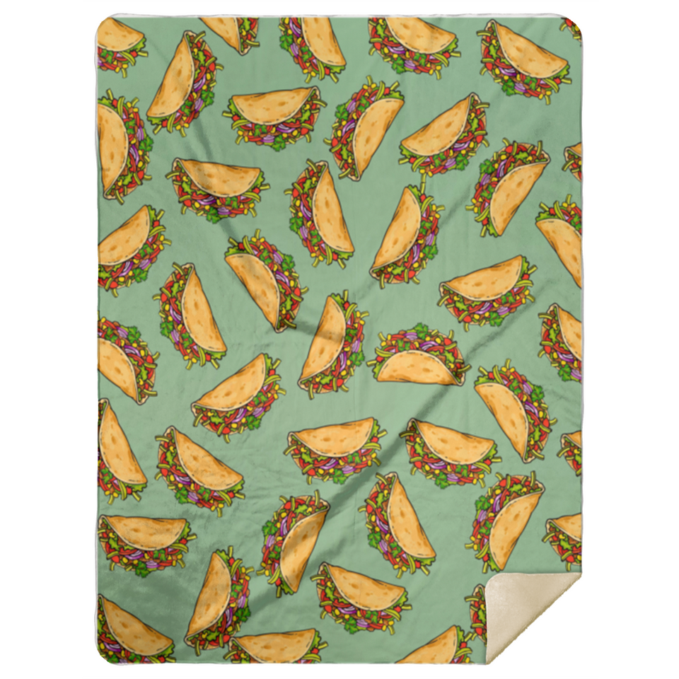 Taco Pattern Throw Blanket Soft Fleece Sherpa Throw Blanket Taco Blanket - MSHL Premium Mink Sherpa Blanket 60x80