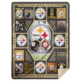 Pittsburgh Steelers Blanket Fleece Sherpa Throw Blanket Quilt Blanket - MSHL Premium Mink Sherpa Blanket 60x80