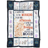 Elephant Blanket I love you in the morning and in the afternoon Quilt copy
