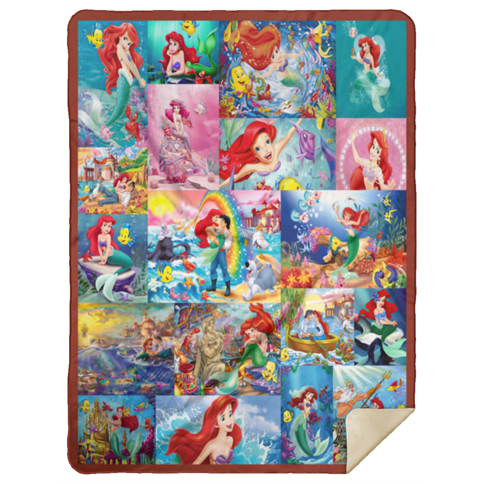 Little Mermaid Blanket Mermaid 3D Quilt Fleece Sherpa Throw Quilt Blanket MSHL Premium Mink Sherpa Blanket 60x80