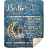 to My Bestie Blanket, Bestie Friendship Fleece, Sherpa Blanket MSHM Premium Mink Sherpa Blanket 50x60