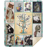 Cat Blanket, Gifts for Kids, Adults and Cat Lovers Fleece, Sherpa Blanket MSHM Premium Mink Sherpa Blanket 50x60