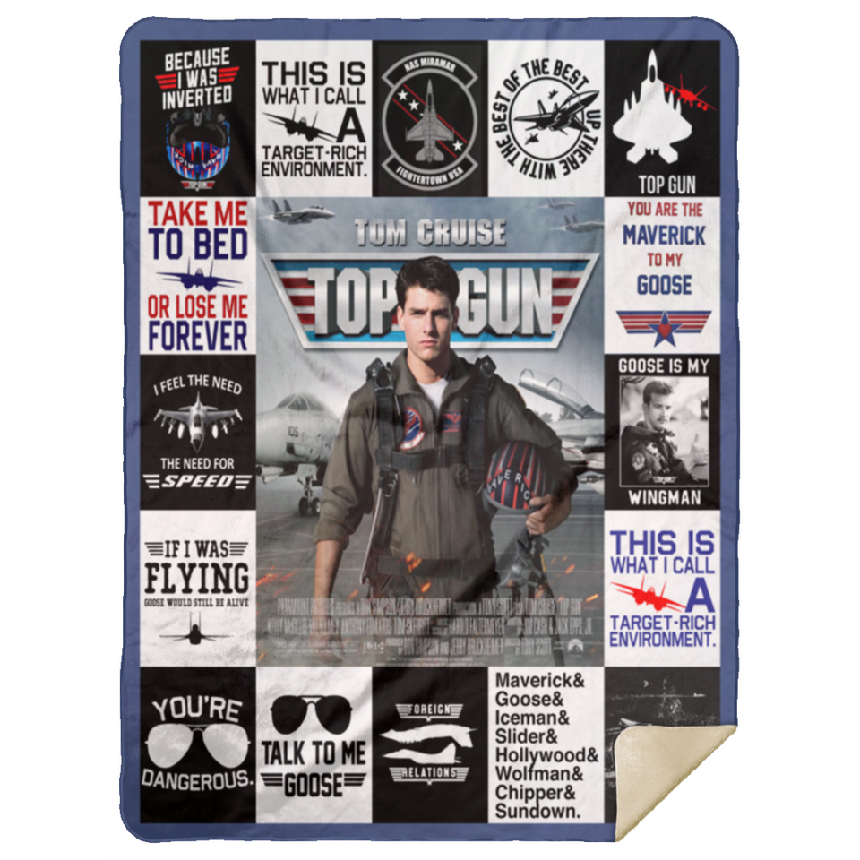Top Gun Maverick Movie Pete 'Maverick' Mitchell Gifts Fleece or Sherpa Blanket MSHL Premium Mink Sherpa Blanket 60x80