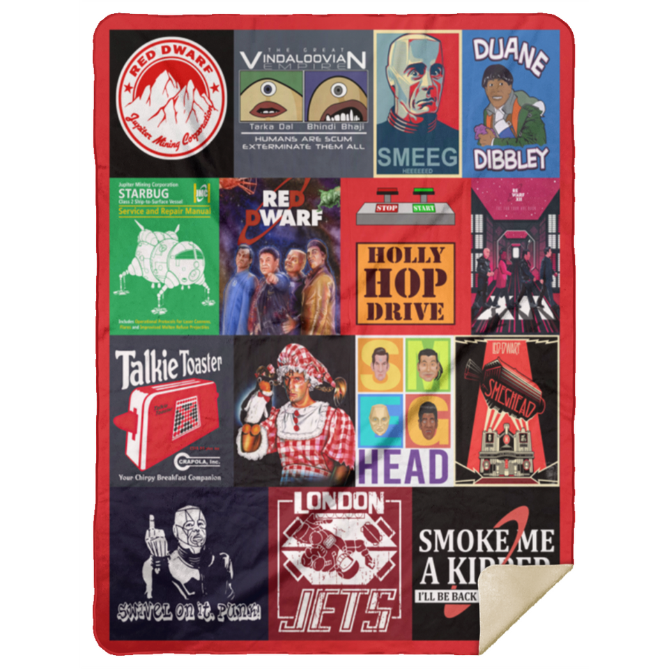 Red Dwarf Blanket Red Dwarf Quilt Fleece Sherpa Throw Blanket - MSHL Premium Mink Sherpa Blanket 60x80