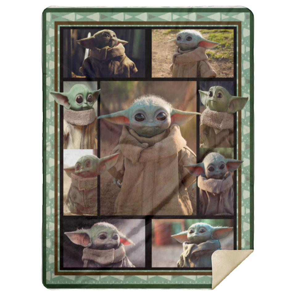 Baby Yoda Blanket, Star Wars Blanket - The Mandalorian Fleece, Sherpa Blanket - MSHL Premium Mink Sherpa Blanket 60x80