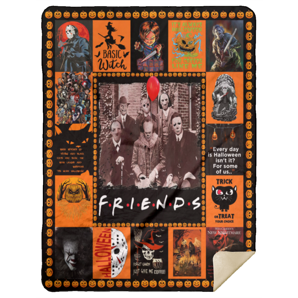 Friends Horror Movie Characters - MSHL Premium Mink Sherpa Blanket 60x80