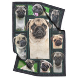 3D Pug Dog Blanket