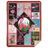 A Very Pink Christmas Blanket Pink Flamingo Quilt Fleece Sherpa Throw Blanket - MSHL Premium Mink Sherpa Blanket 60x80