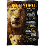 Maylian to My DAD Love Your Daughter Lion 3D Fleece Photo Blanket Father's Day Birthday Gift (X-Large 80 X 60 INCH)