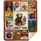 Smokey Bear Fleece Sherpa Blanket Quilt Supper Soft Lightweight Blanket for Bedroom Living Room Sofa - MSHM Premium Mink Sherpa Blanket 50x60