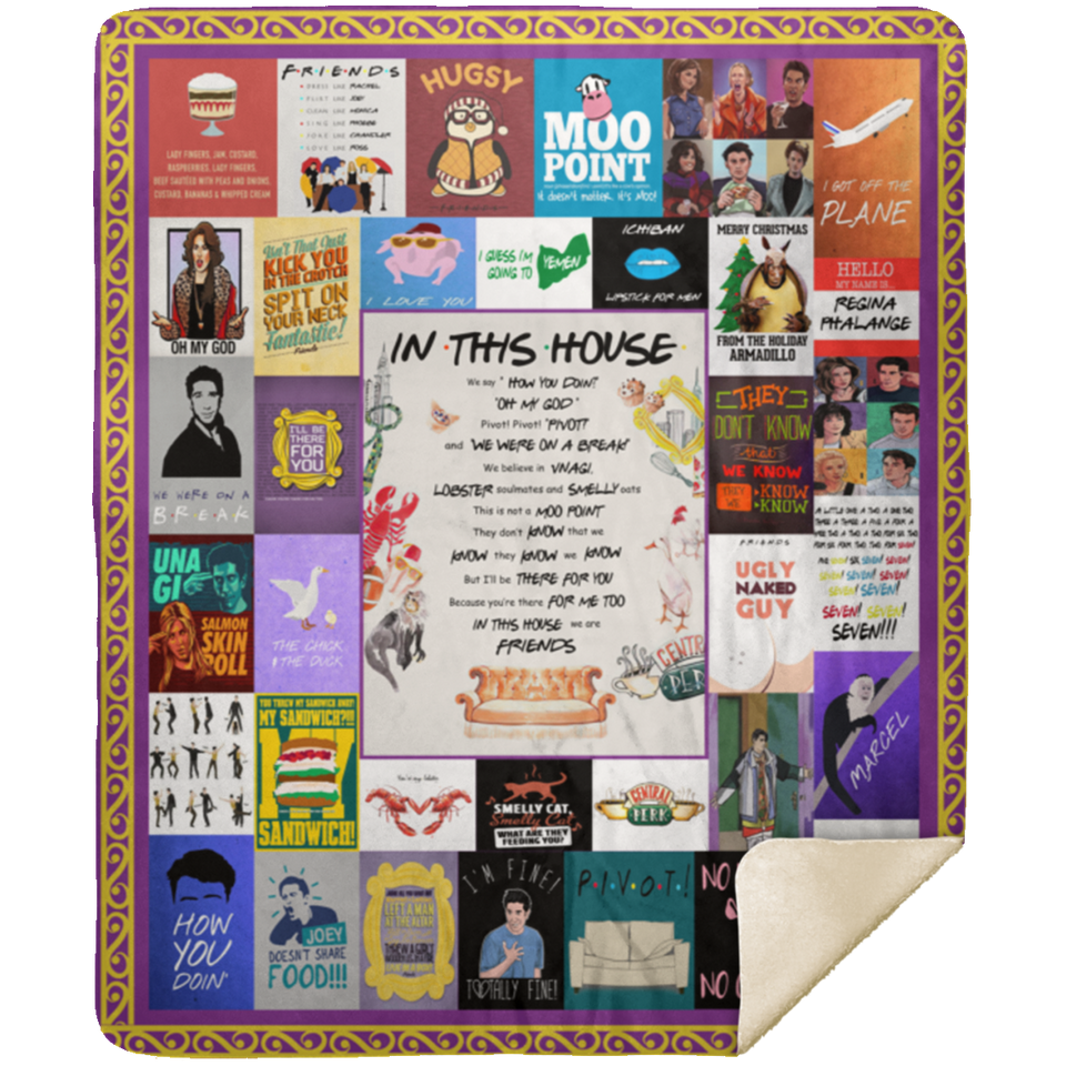 Friends Blanket Friends Quotes Quilt Fleece Sherpa Throw Blanket TV Series MSHM Premium Mink Sherpa Blanket 50x60