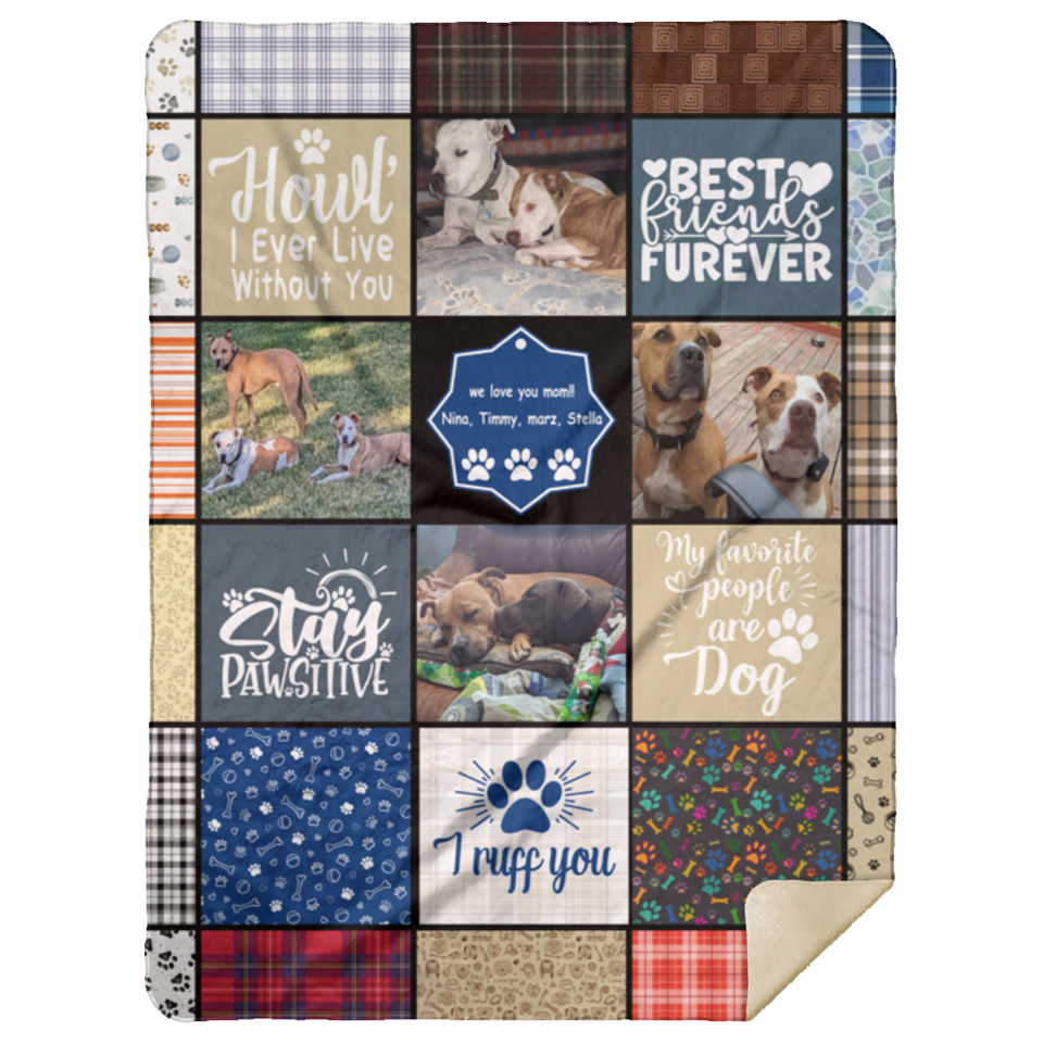 we love you mom!! Nina, Timmy, marz, Stella,  - MSHL Premium Mink Sherpa Blanket 60x80