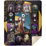 The Nightmare Before Christmas Blanket, Jack & Sally Fleece, Sherpa Blanket - MSHM Premium Mink Sherpa Blanket 50x60