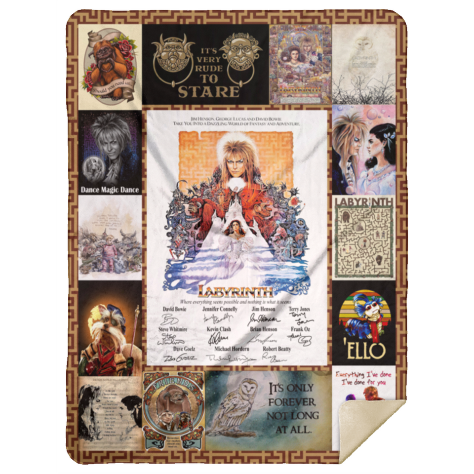 Labyrinth Blanket Labyrinth Quotes Quilt Fleece Sherpa Throw Blanket - MSHL Premium Mink Sherpa Blanket 60x80