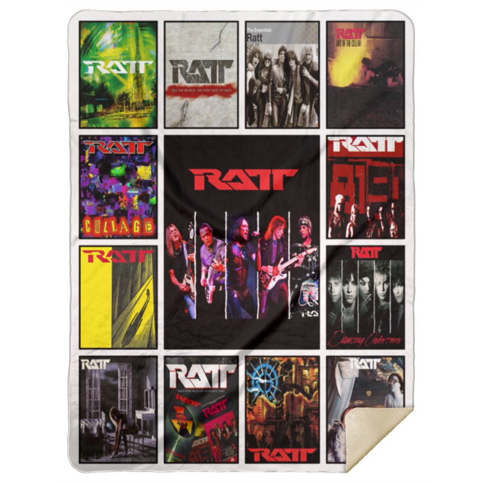 Ratt Blanket, Ratt Band Fleece, Sherpa Blanket For Fans MSHL Premium Mink Sherpa Blanket 60x80