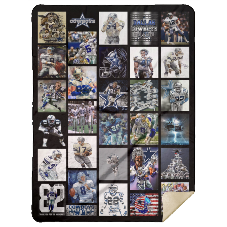 DALLAS COWBOYS ART Throw Blanket Quilt for Bedroom Living Room Sofa - MSHL Premium Mink Sherpa Blanket 60x80