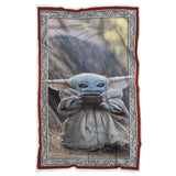 Baby Yoda Star-Wars Mandalorian Quilt - Baby Yoda Drink Soup Blanket - Sherpa Blanket - 50"x60" wc
