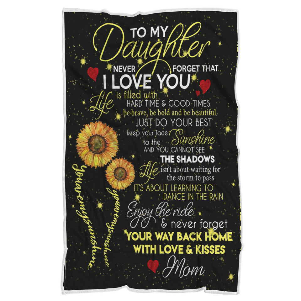 Daughter You are My Sunshine Blanket - to My Daughter Never Forget That I Love You  Blanket - Cozy Plush Fleece Blanket - 60"x80" tl