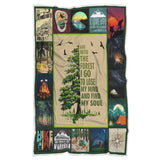Milestone Blanket, Mountain Blanket - and Into The Forest I Go to Lose My Mind and Find My Soul Blanket - Sherpa Blanket - 60"x80" wc