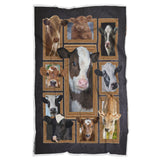 Mr.Jyotis Cute Cows Blanket, Cute Cows Happy Cow Print Gifts, Cow Farm Decor Throw Luxury Blanket - Cozy Plush Fleece Blanket - 50"x60" wc