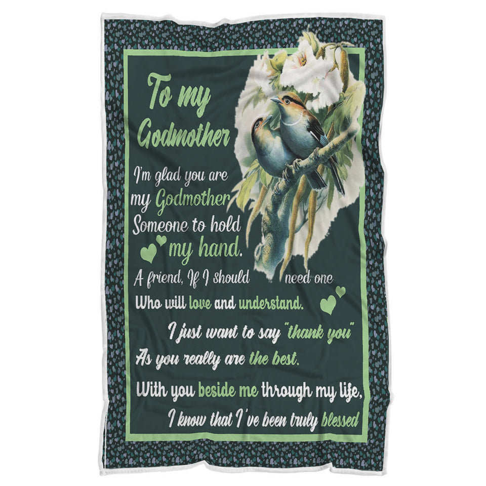 To My Godmother Blanket, To My Godmother Gift, Grandma Blanket Throw, Nana Blanket - Cozy Plush Fleece Blanket - 50"x60" wc