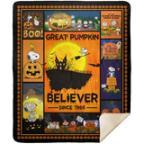 Great Pumpkin Snoopy Blanket, Snoopy Fleece Blanket, Halloween Sherpa Blanket MSHM Premium Mink Sherpa Blanket 50x60
