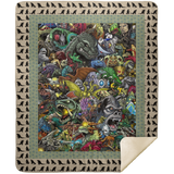 Godzilla King Of The Monsters 3d Quilt Blanket Fleece Sherpa Throw Blanket - MSHM Premium Mink Sherpa Blanket 50x60
