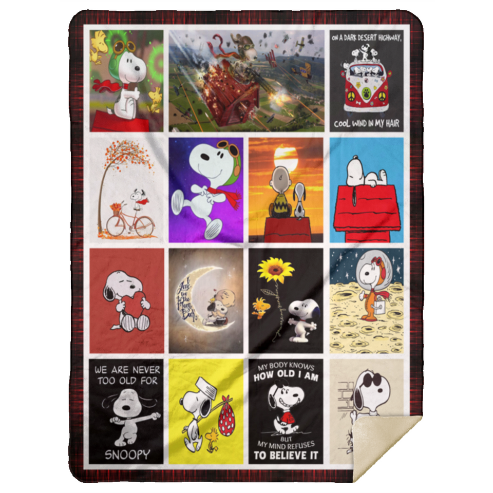 Snoopy 3D Blanket, Snoopy in Space Fleece, Sherpa Blanket MSHL Premium Mink Sherpa Blanket 60x80