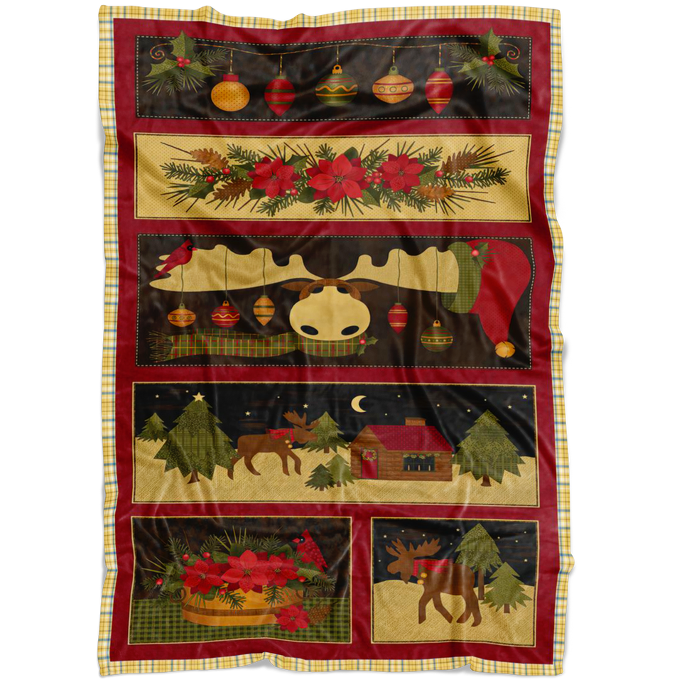 Moose Christmas Blanket