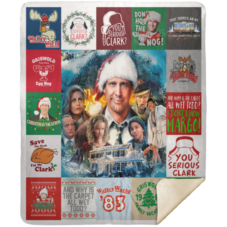 National Lampoon's Christmas Vacation Blanket, Christmas Movie Fleece Blanket MSHM Premium Mink Sherpa Blanket 50x60