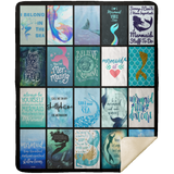 MERMAID 20 PICS 3D Quilt Blanket Fleece Sherpa Throw Blanket Quilt - MSHM Premium Mink Sherpa Blanket 50x60